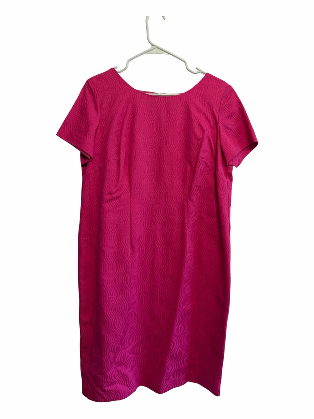 Talbots Fuchsia Short-Sleeve Midi Shift Dress